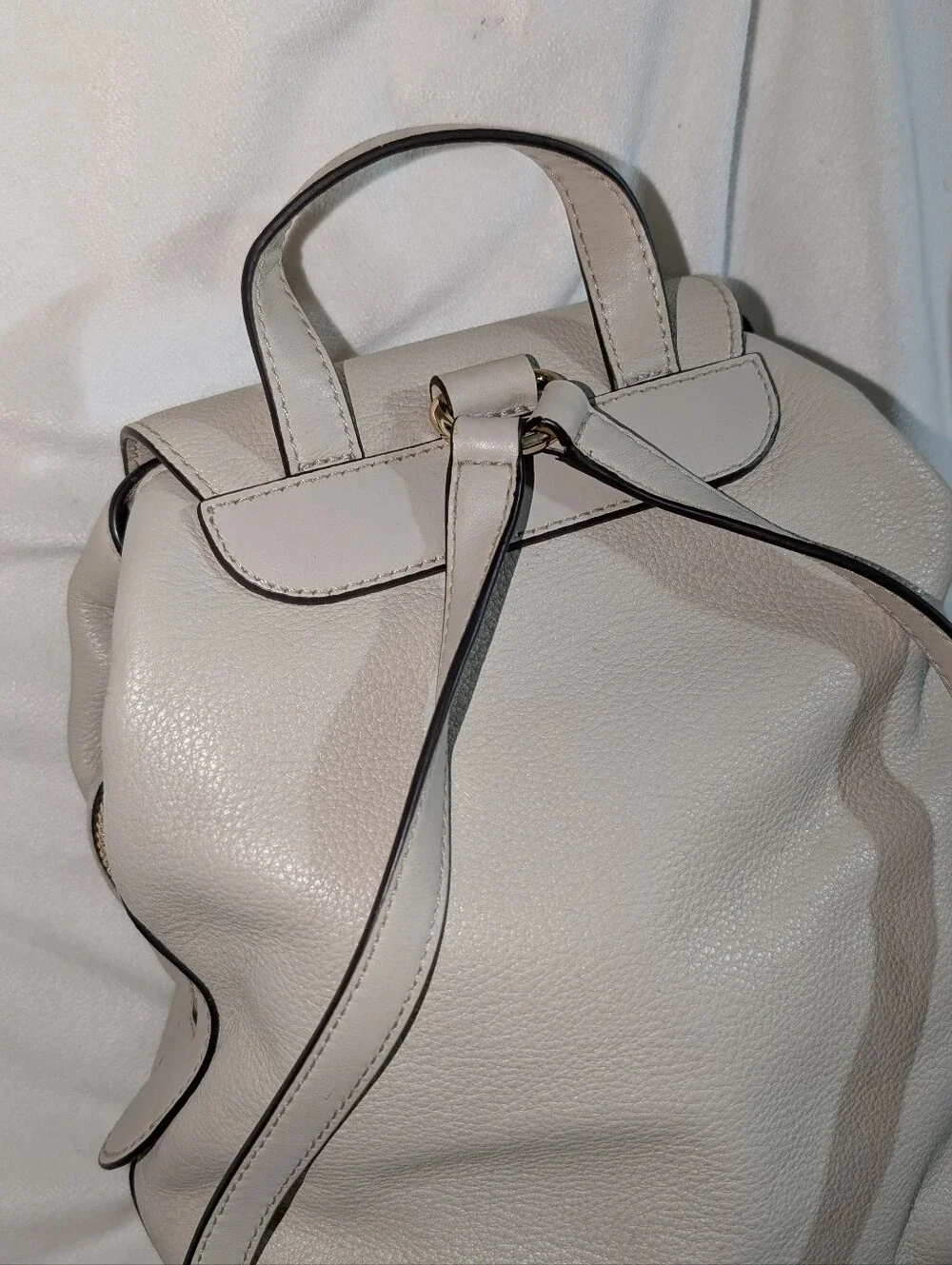 Michael Kors Raven Leather Backpack Light Sand New